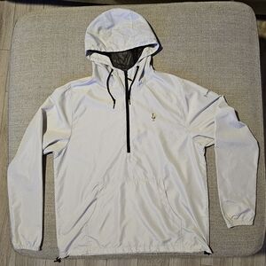 Liberty Mutual Limu Emu Hooded Windbreaker Jacket Cream Large
